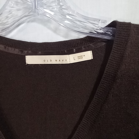 Old Navy Root Beer Brown V-neck Wool Blend Pullover Sweater Size L - Picture 2 of 4